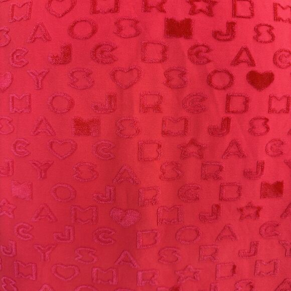 Marc by Marc Jacobs Swimwear Coverup Red Velour Textured Monogram Dress M - Picture 6 of 7